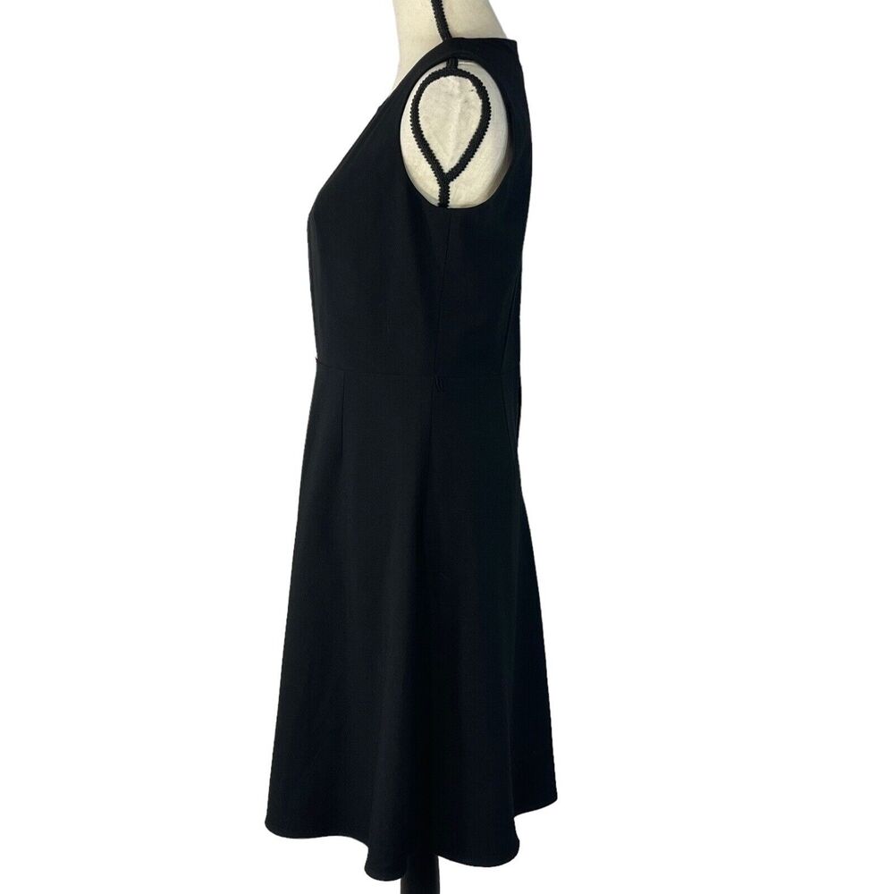 Calvin Klein SZ 6 A-Line Midi Dress Sleeveless Keyhole Scoop Neck Lined Black - Picture 7 of 9